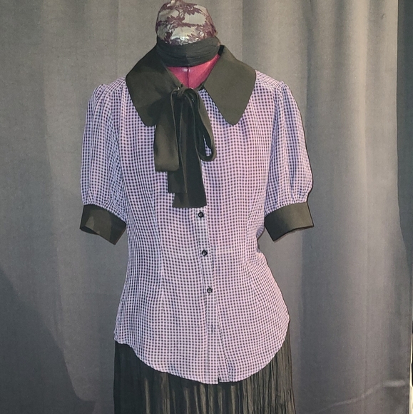 Rockabilly, Gingham, Checkered blouse S - Picture 3 of 6